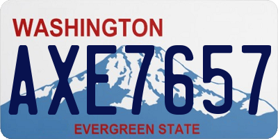 WA license plate AXE7657