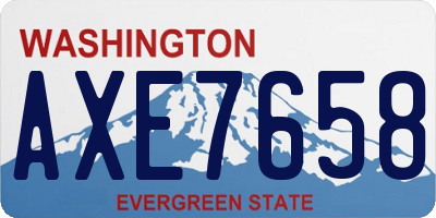 WA license plate AXE7658