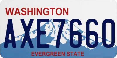 WA license plate AXE7660