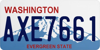 WA license plate AXE7661