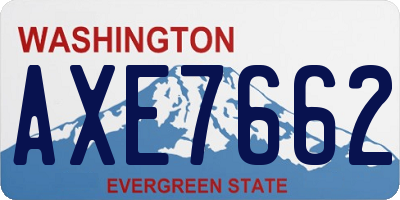 WA license plate AXE7662