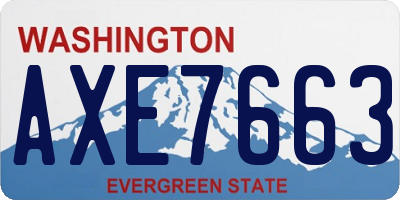 WA license plate AXE7663