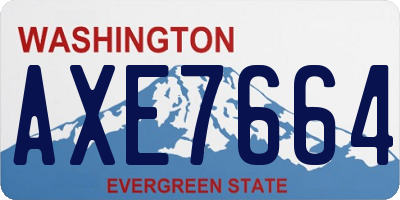 WA license plate AXE7664