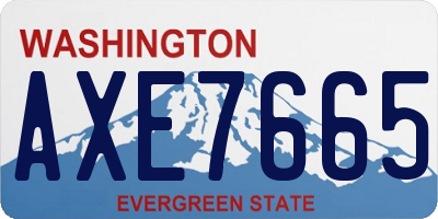 WA license plate AXE7665