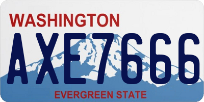 WA license plate AXE7666