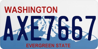 WA license plate AXE7667