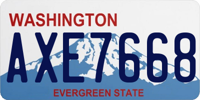 WA license plate AXE7668
