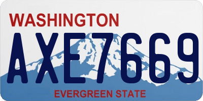 WA license plate AXE7669