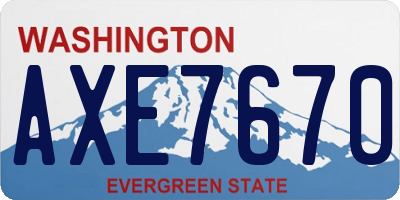 WA license plate AXE7670