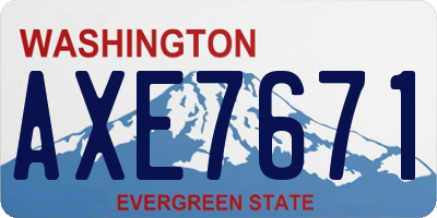 WA license plate AXE7671