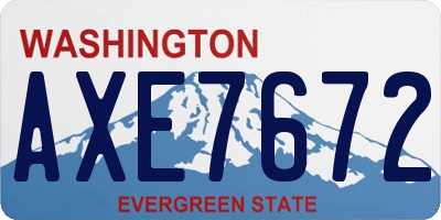 WA license plate AXE7672