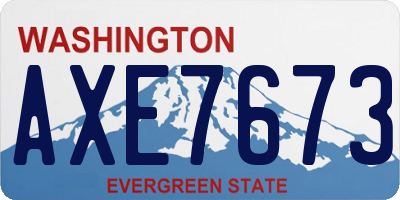 WA license plate AXE7673