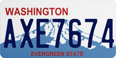 WA license plate AXE7674