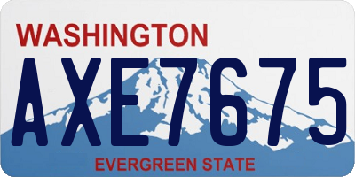 WA license plate AXE7675