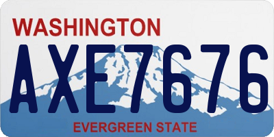 WA license plate AXE7676