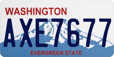 WA license plate AXE7677
