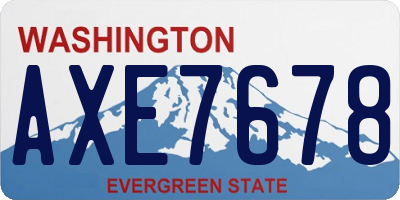 WA license plate AXE7678