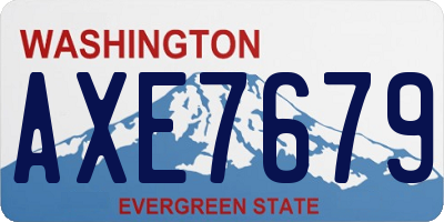 WA license plate AXE7679
