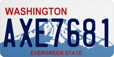 WA license plate AXE7681