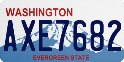 WA license plate AXE7682