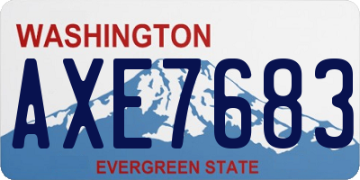 WA license plate AXE7683