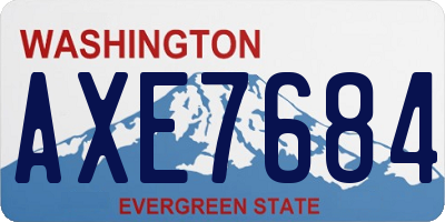 WA license plate AXE7684