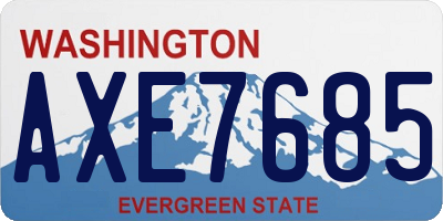 WA license plate AXE7685