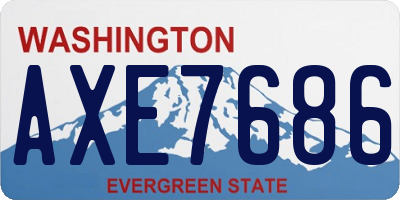 WA license plate AXE7686