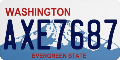 WA license plate AXE7687