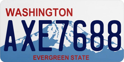 WA license plate AXE7688