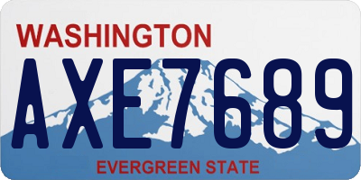 WA license plate AXE7689