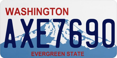 WA license plate AXE7690