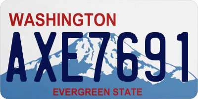 WA license plate AXE7691