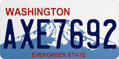 WA license plate AXE7692