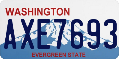 WA license plate AXE7693
