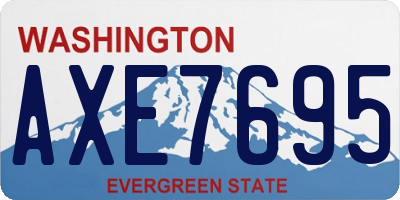 WA license plate AXE7695