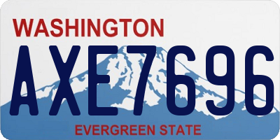 WA license plate AXE7696