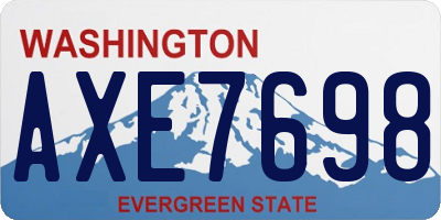 WA license plate AXE7698