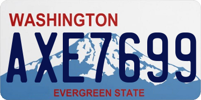 WA license plate AXE7699