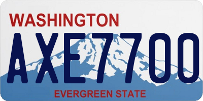 WA license plate AXE7700