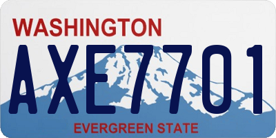 WA license plate AXE7701