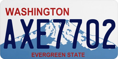 WA license plate AXE7702