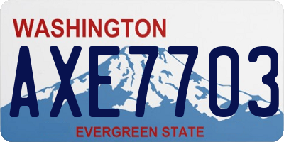 WA license plate AXE7703