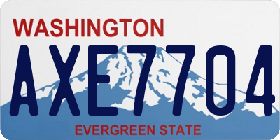 WA license plate AXE7704
