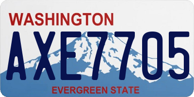 WA license plate AXE7705