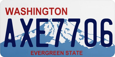 WA license plate AXE7706