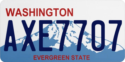 WA license plate AXE7707