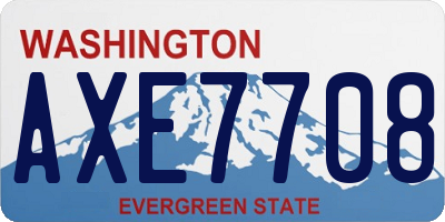 WA license plate AXE7708