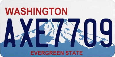 WA license plate AXE7709