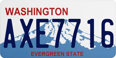 WA license plate AXE7716